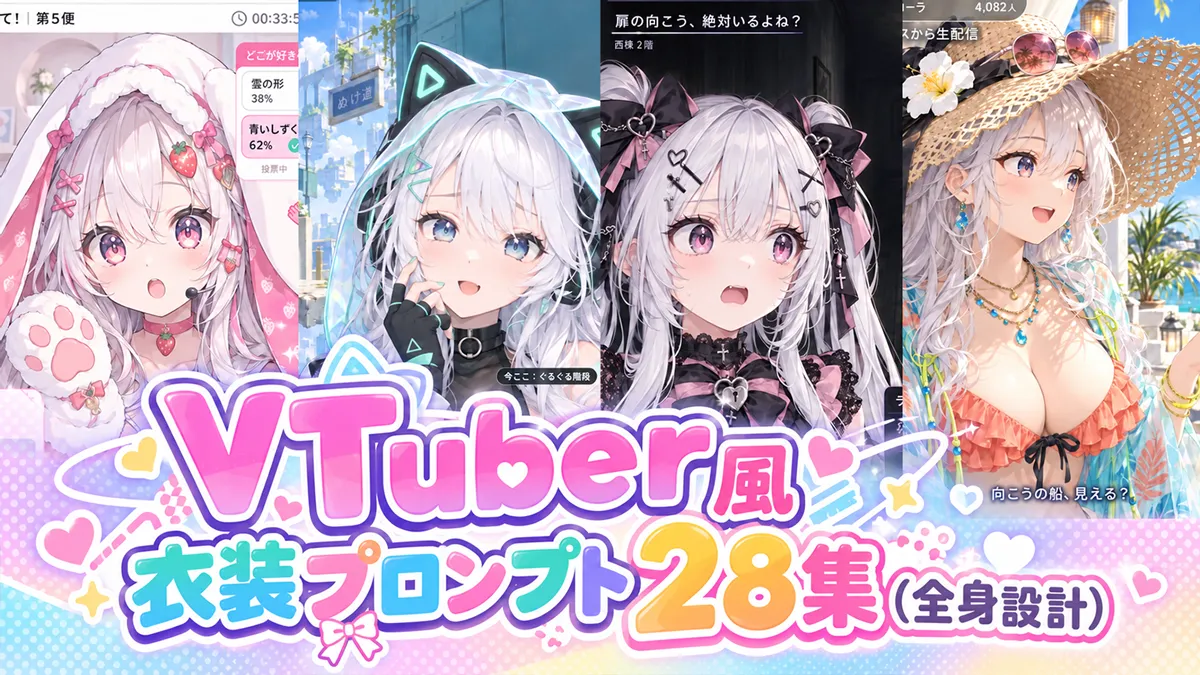 VTuber風の衣装プロンプト28集（全身設計）