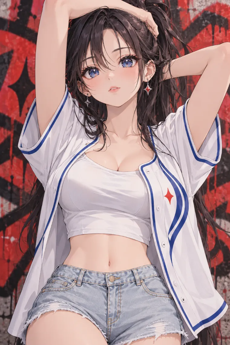 AIイラスト版｜両腕で顔を囲むポーズ｜壁を使った女の子のポーズ