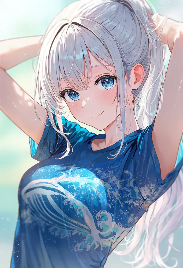 クジラをプリントした服のAIイラスト