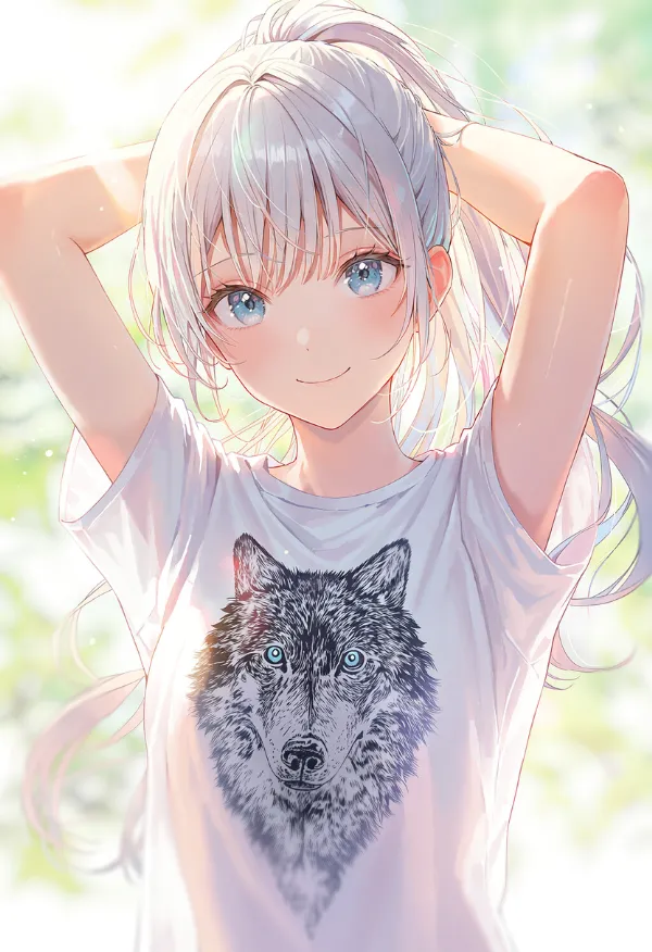 オオカミをプリントした服のAIイラスト