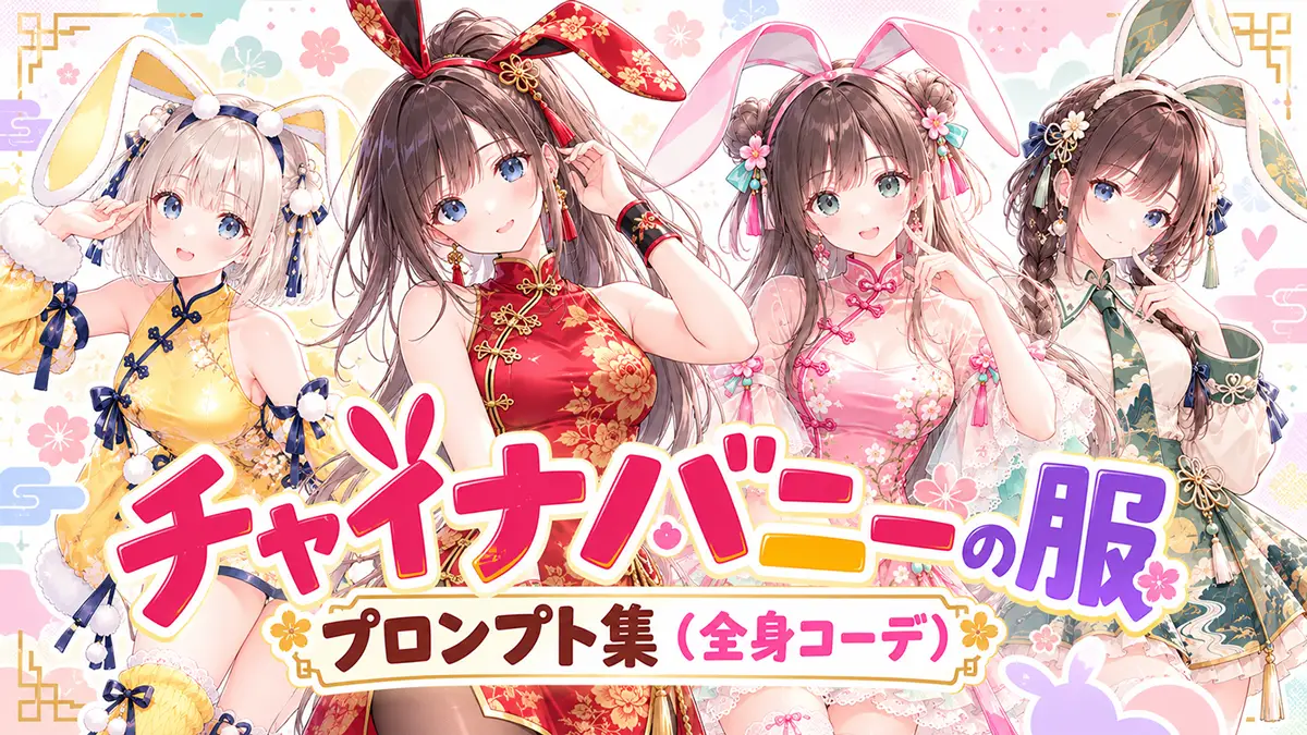 チャイナバニーの服プロンプト集（全身コーデ）
