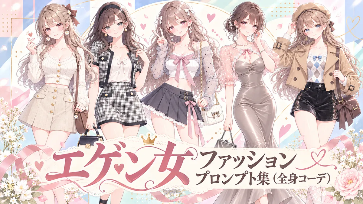 エゲン女ファッションのプロンプト集（全身コーデ）