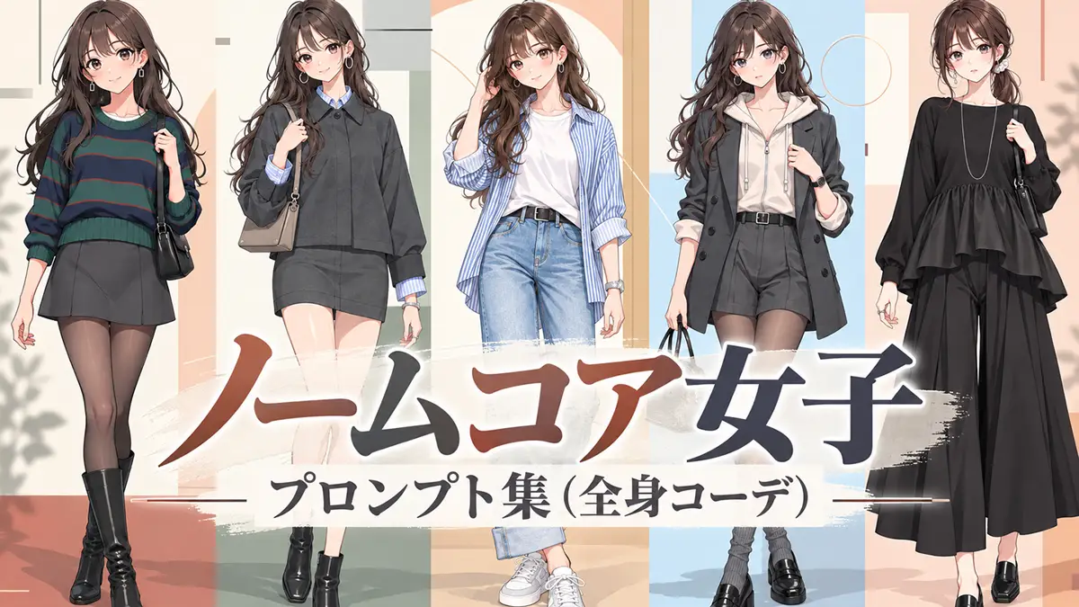 ノームコア女子のプロンプト集（全身コーデ）