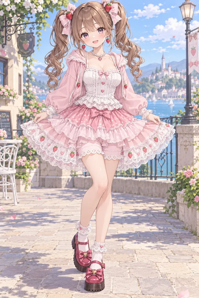 AIイラスト版｜裾をつまんで軽く回るカーテシーポーズ｜スカートふわりのポーズ